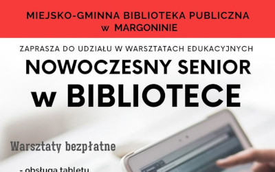 fragment plakatu Warsztaty "Nowoczesny Senior w bibliotece"